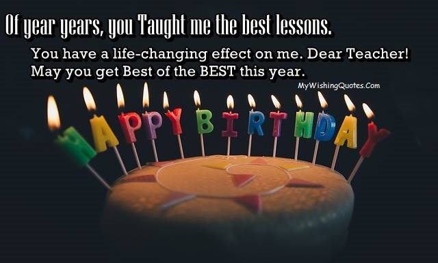Birthday Wishes For Teacher Birthday Quotes For Teacher