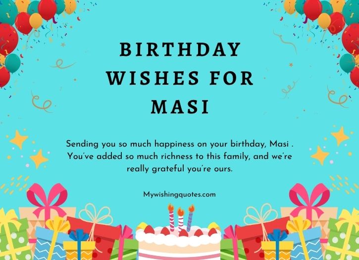 Birthday Wishes for Masi in English