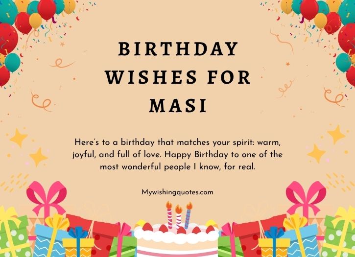 Special Birthday Wishes for Masi