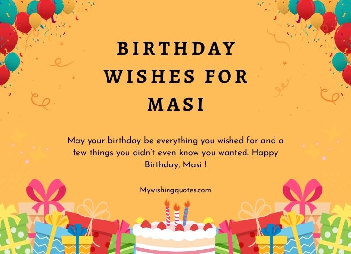Cute Birthday Wishes for Masi